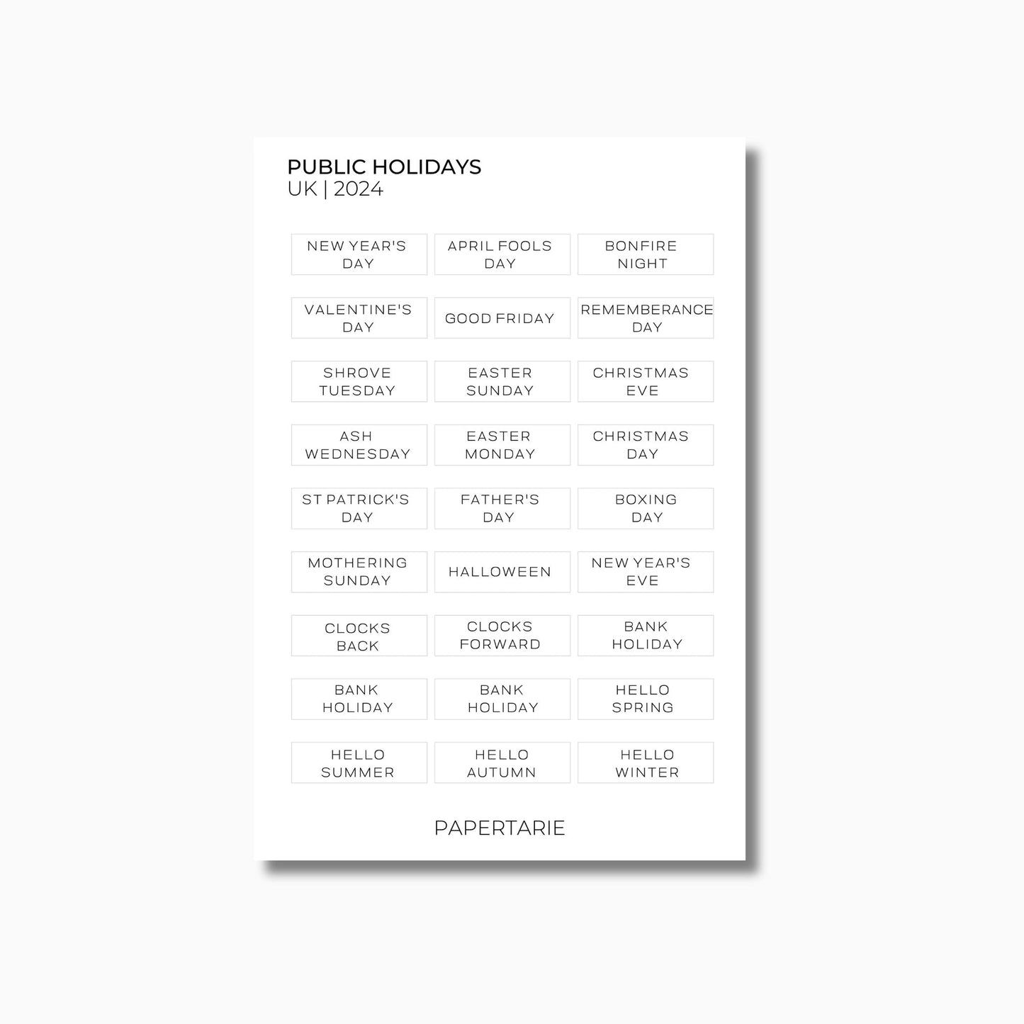 Weekly Highlighted Text Stickers | Five Fonts | Typographic | Transparent Matte | Standard Size