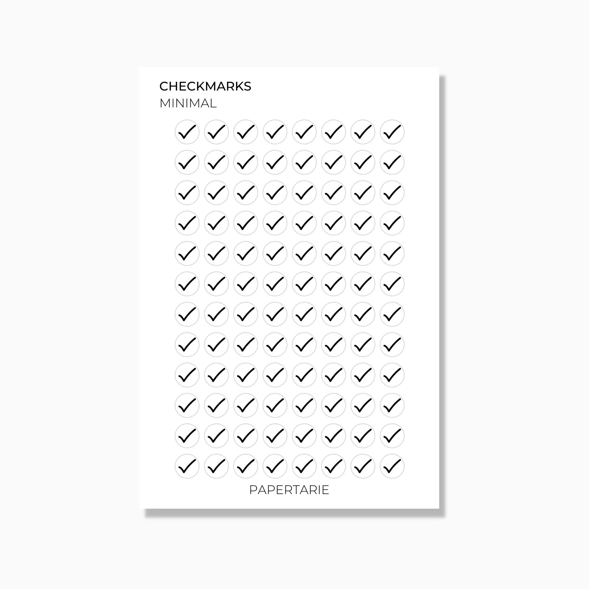 Black Checkmark Dot | Icon Stickers | Transparent | Matte | Glossy | Standard Size | Planner Stickers | Functional | Icon | Tick