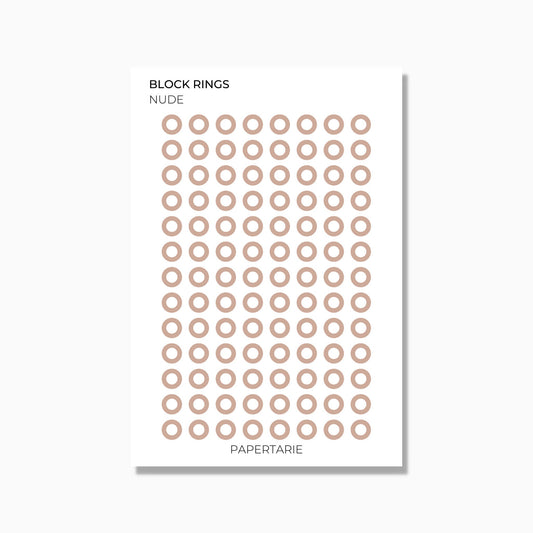 Block Rings | 2 Sizes | Shape Stickers | Transparent Matte | Standard Size | Options