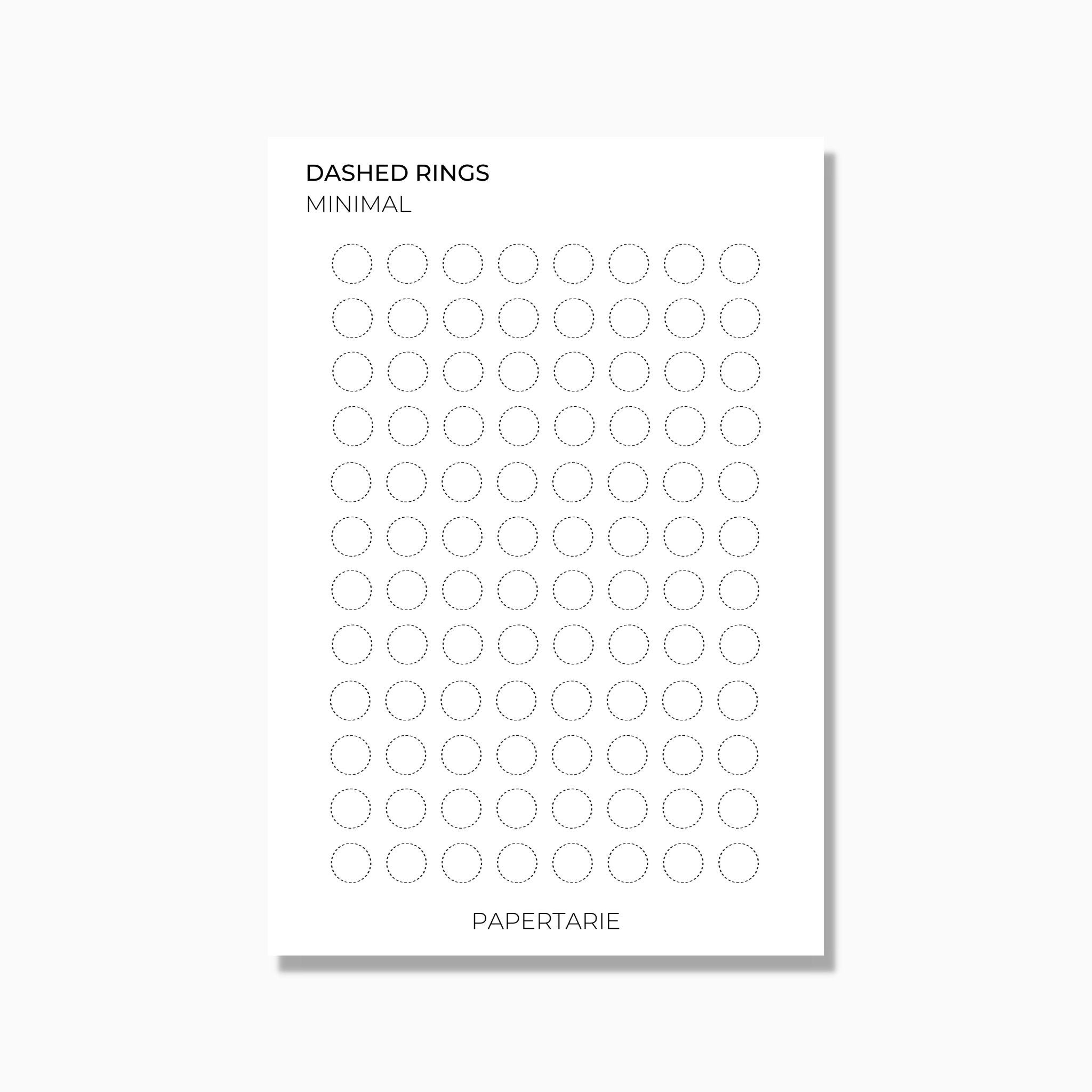 Dashed Rings | 2 Sizes | Shape Stickers | Transparent Matte | Standard Size | Options