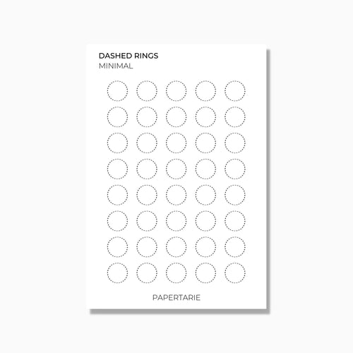 Dashed Rings | 2 Sizes | Shape Stickers | Transparent Matte | Standard Size | Options