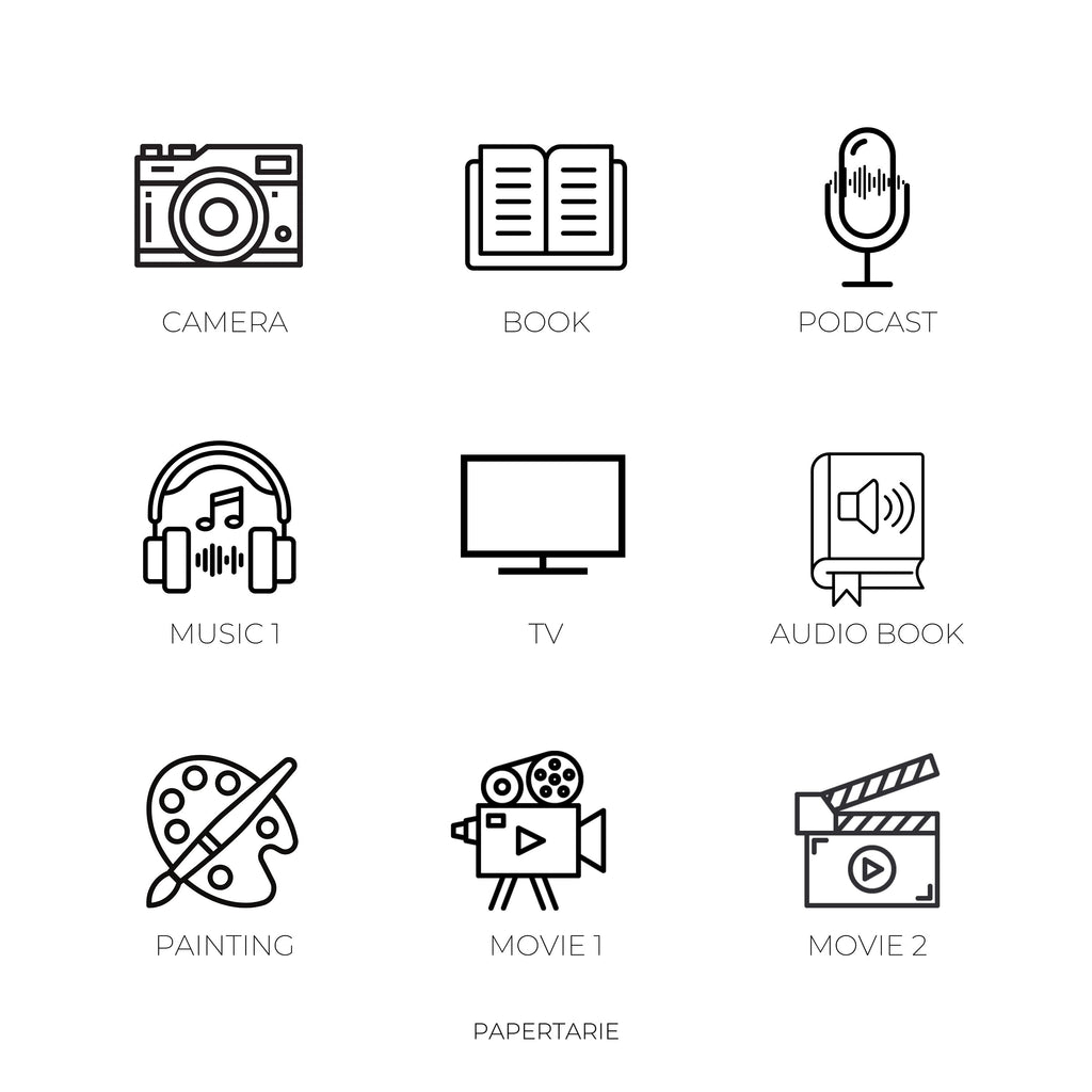 Mini Hobby Icon Stickers | Mini Icons | 23 Options | Transparent | Matte | Glossy | Minimal | Planner Stickers | Hobonichi