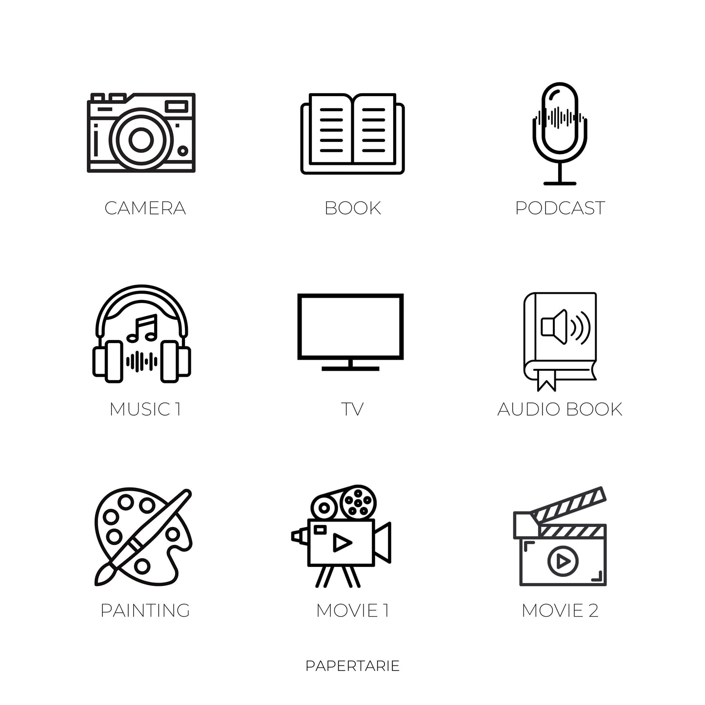 Mini Hobby Icon Stickers | Mini Icons | 23 Options | Transparent | Matte | Glossy | Minimal | Planner Stickers | Hobonichi