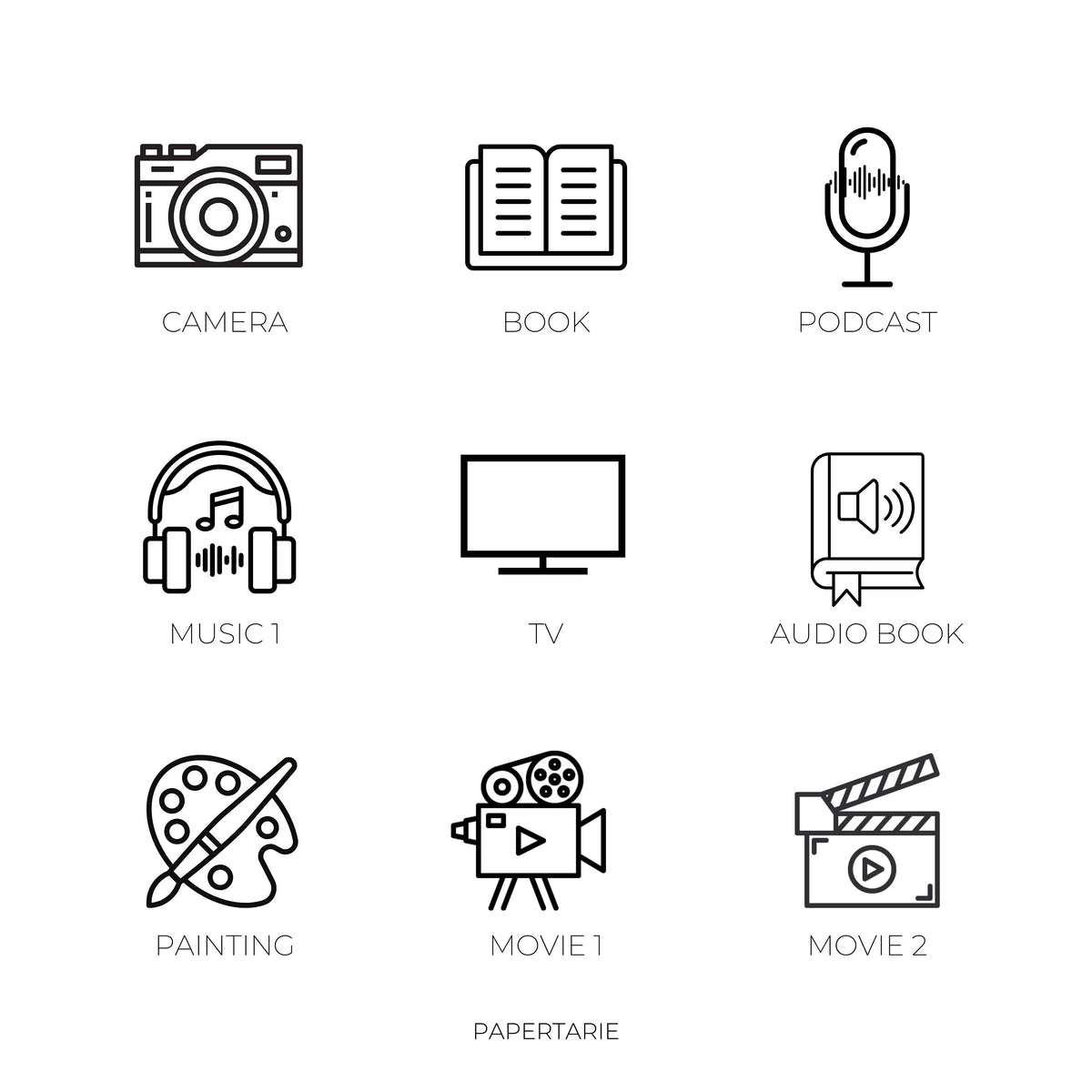 Mini Hobby Icon Stickers | Mini Icons | 23 Options | Transparent | Matte | Glossy | Minimal | Planner Stickers | Hobonichi