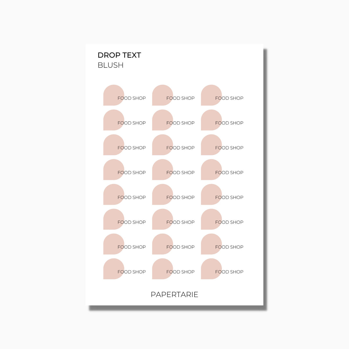 Drop Text Stickers | Custom | Typographic | Five Fonts | Transparent Matte | 12 Colours | Standard Size