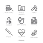 Mini Health Icon Stickers | Mini Icons | 33 Options | Transparent | Matte | Glossy | Minimal | Two Sizes | Planner Stickers | Hobonichi