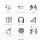 Mini Hobby Icon Stickers | Mini Icons | 23 Options | Transparent | Matte | Glossy | Minimal | Planner Stickers | Hobonichi