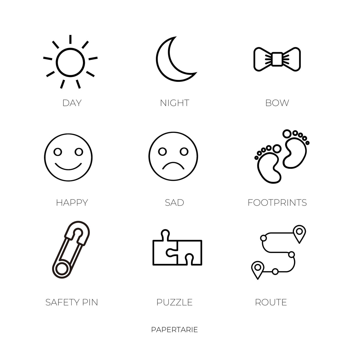 Icon Stickers | Mini Icon Stickers | 35 Options | Transparent Matte | Minimal | Planner Stickers