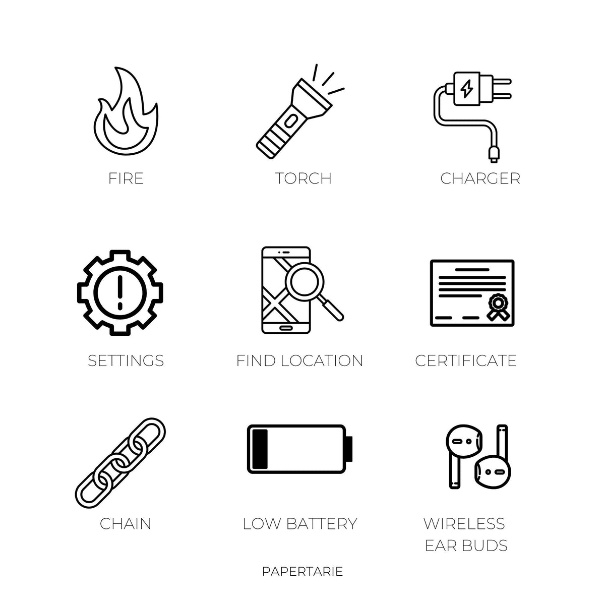 Icon Stickers | Mini Icon Stickers | 35 Options | Transparent Matte | Minimal | Planner Stickers