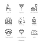 Beauty & Wellbeing Icon Stickers | Skincare, Self Care, Spa Mini Icon Stickers | 43 Options | Transparent Matte | Minimal | Planner Stickers