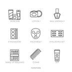 Beauty & Wellbeing Icon Stickers | Skincare, Self Care, Spa Mini Icon Stickers | 43 Options | Transparent Matte | Minimal | Planner Stickers