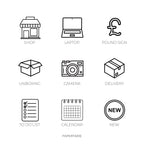 Mini Small Business Icon Stickers | Mini Icons | 9 Options | Transparent | Matte | Glossy | Minimal | Hobonichi | Planner Stickers