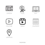 Mini Content Creator Icon Stickers | Mini Icons | 7 Options | Transparent | Matte | Glossy | Minimal | Hobonichi | Planner Stickers