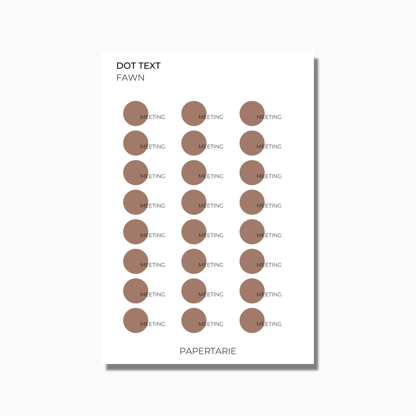Dot Text Stickers | Custom | Typographic | Five Fonts | Transparent Matte | 12 Colours | Standard Size