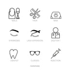 Appointment Icon Stickers | Mini Icon Stickers | 17 Options | Transparent Matte | Minimal | Planner Stickers