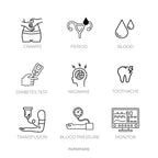 Health Icon Stickers | Mini Icon Stickers | 33 Options | Transparent Matte | Minimal | Credit Card Size | Planner Stickers