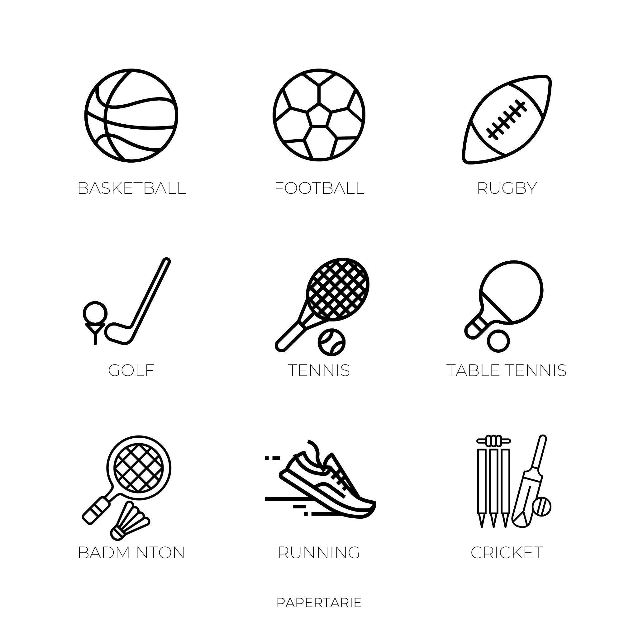 Mini Sport Icon Stickers | Mini Icons | 11 Options | Transparent | Matte | Glossy | Minimal | Hobonichi | Planner Stickers
