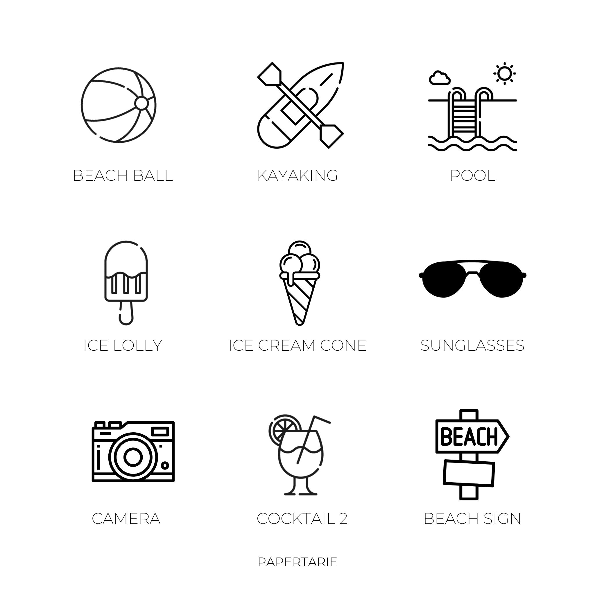 Holiday Icons | Mini Icon Stickers | 27 Options | Transparent Matte | Minimal | Options