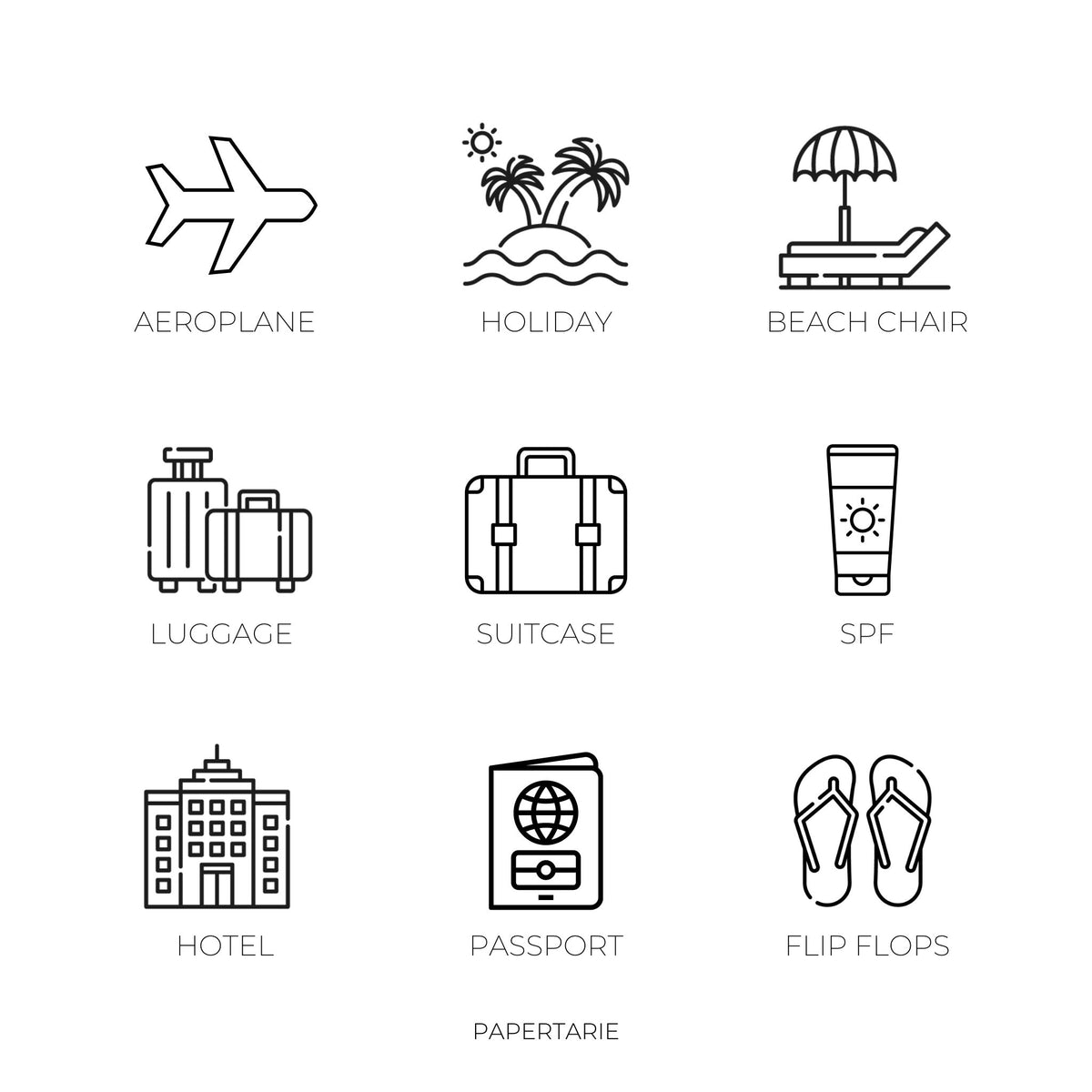 Holiday Icons | Mini Icon Stickers | 27 Options | Transparent Matte | Minimal | Options