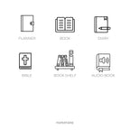 Book Icons | Mini Icon Stickers | 6 Options | Transparent Matte | Minimal