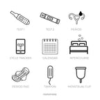 Mini Fertility Icon Stickers | Mini Icons | 15 Options | Trying To Conceive | Transparent | Matte | Glossy | Minimal | Hobonichi