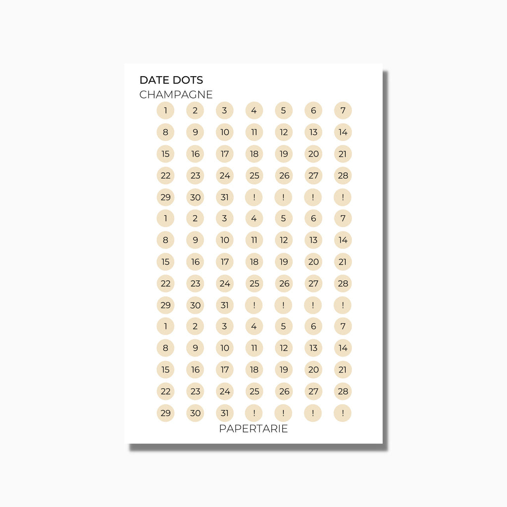 Date Dots | Shape Stickers | Transparent Matte | Standard Size | Options