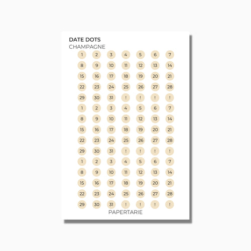 Date Dots | Shape Stickers | Transparent Matte | Standard Size | Options