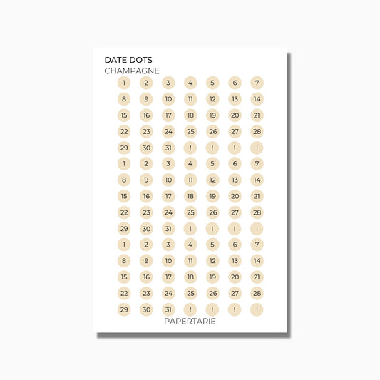 Date Dots | Shape Stickers | Transparent Matte | Standard Size | Options