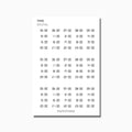 Time Stickers | Planner Stickers | Standard Sheet | Transparent Matte | Options