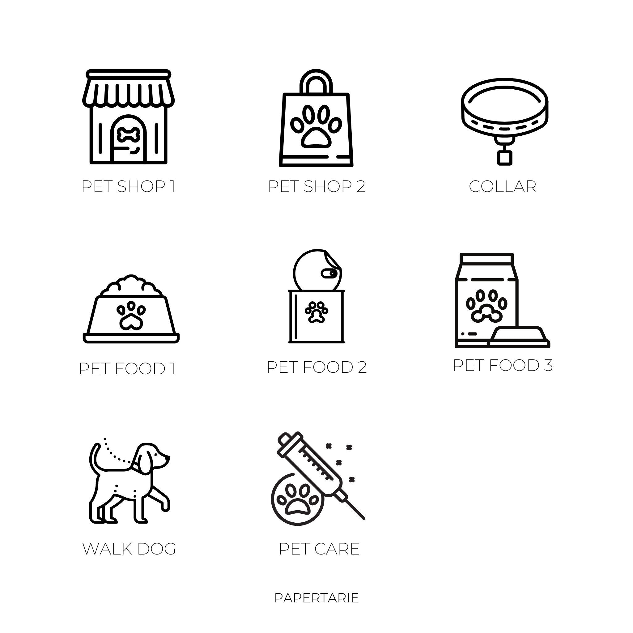 Mini Pet Icon Stickers | Mini Icons | 26 Options | Transparent | Matte | Glossy | Minimal | Hobonichi | Planner Stickers
