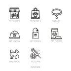 Pet Icon Stickers | Mini Icon Stickers | 26 Options | Transparent Matte | Minimal | Credit Card Size | Planner Stickers