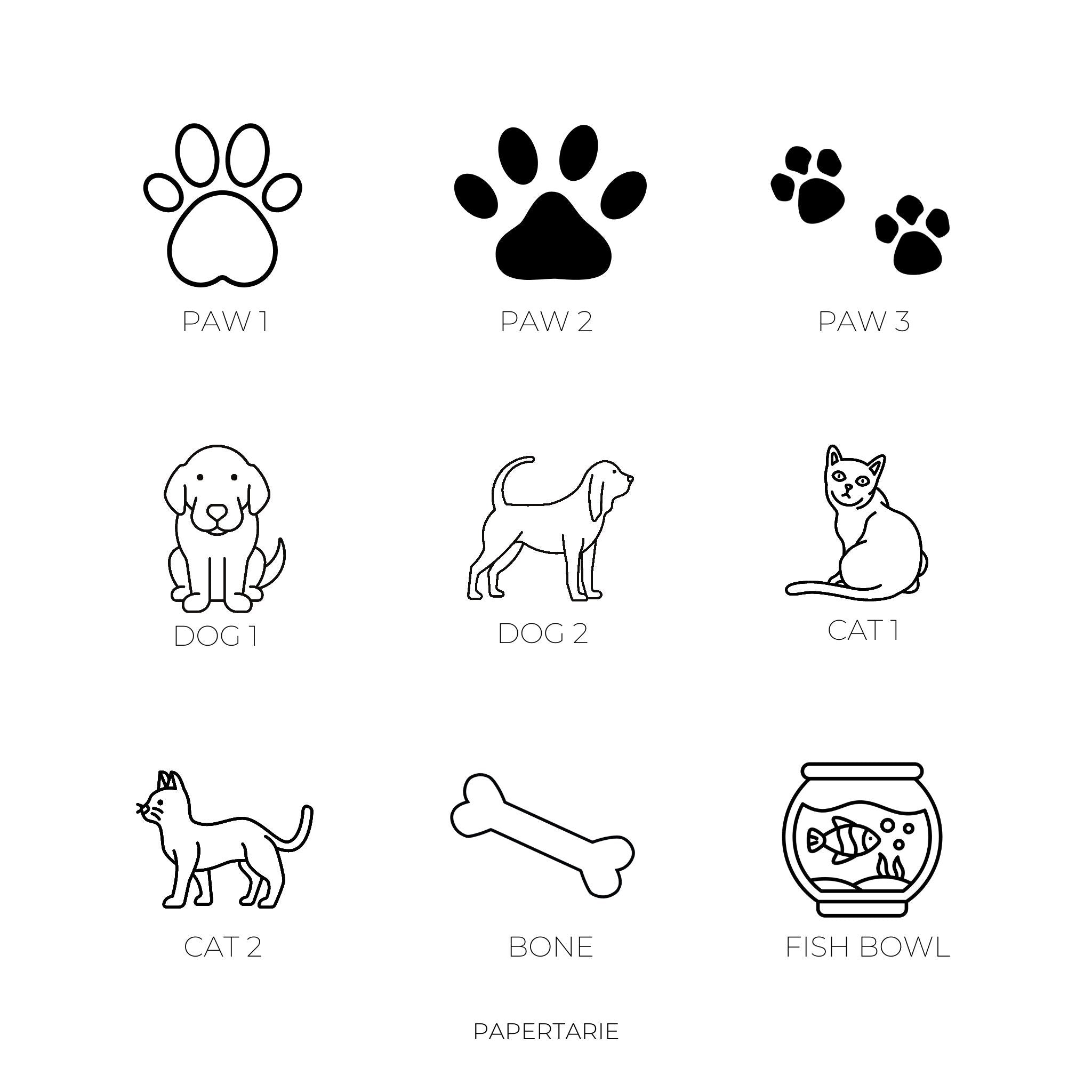 Mini Pet Icon Stickers | Mini Icons | 26 Options | Transparent | Matte | Glossy | Minimal | Hobonichi | Planner Stickers