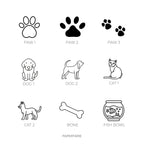Pet Icon Stickers | Mini Icon Stickers | 26 Options | Transparent Matte | Minimal | Credit Card Size | Planner Stickers