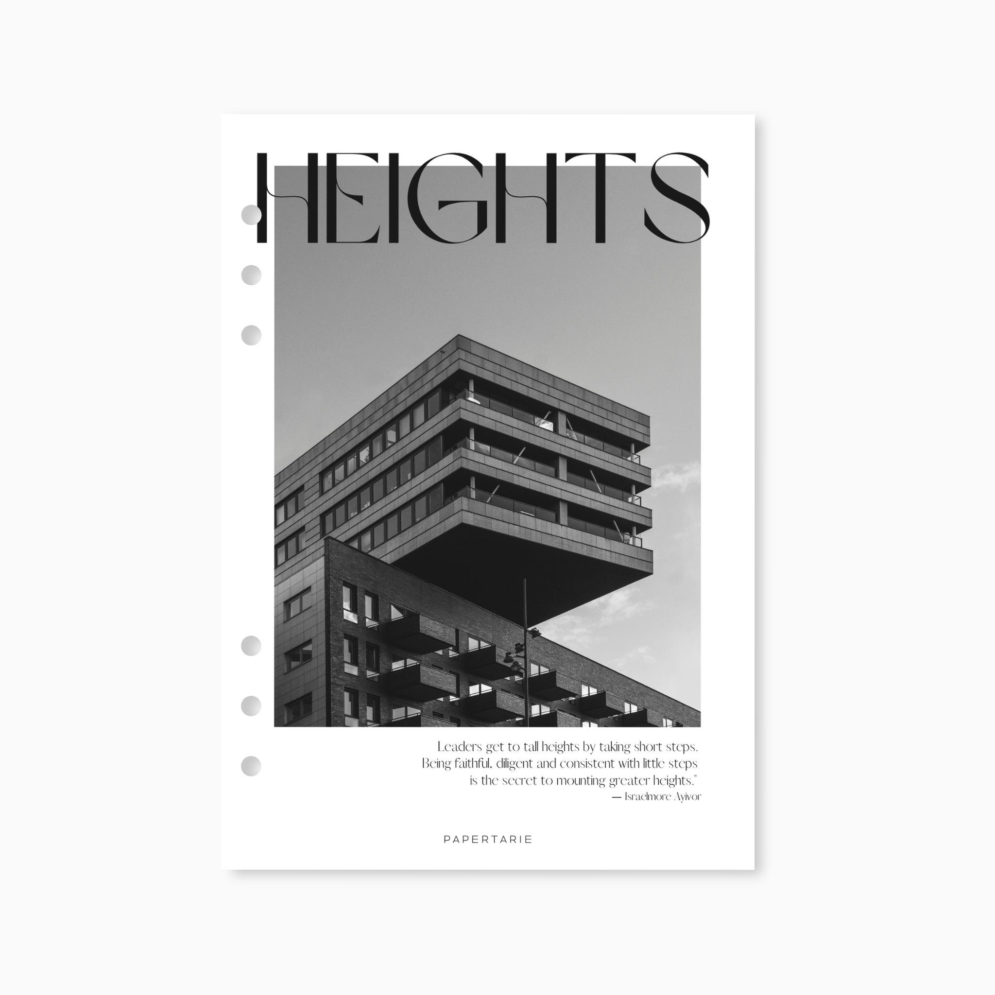 Printed | Planner Dashboard | Heights | A5, A6, Personal, Pocket | Minimal | Premium