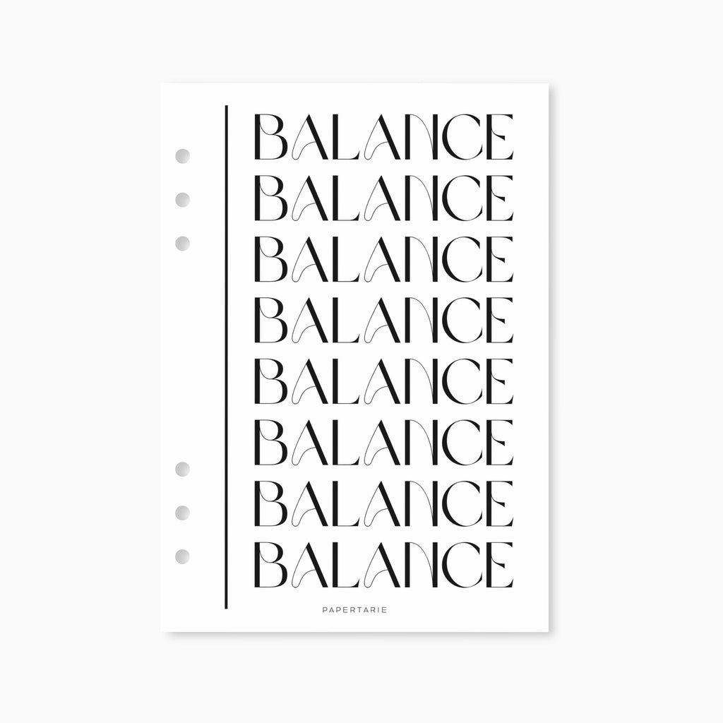 Printed | Planner Dashboard | Vellum | Balance | A5, A6, Personal, Pocket | Minimal | Premium | Unpunched