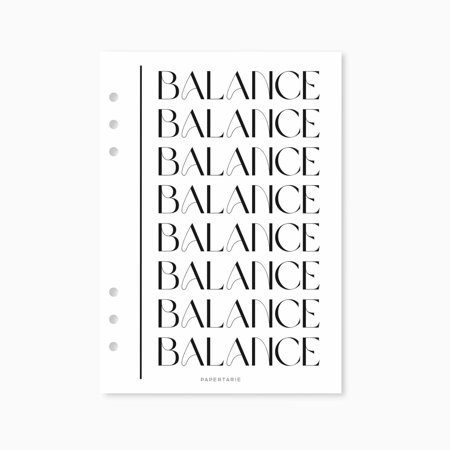 Printed | Planner Dashboard | Vellum | Balance | A5, A6, Personal, Pocket | Minimal | Premium | Unpunched
