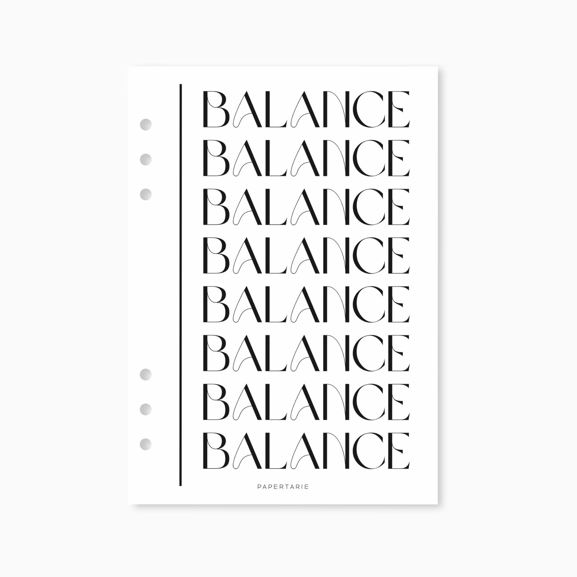 Printed | Planner Dashboard | Vellum | Balance | A5, A6, Personal, Pocket | Minimal | Premium | Unpunched