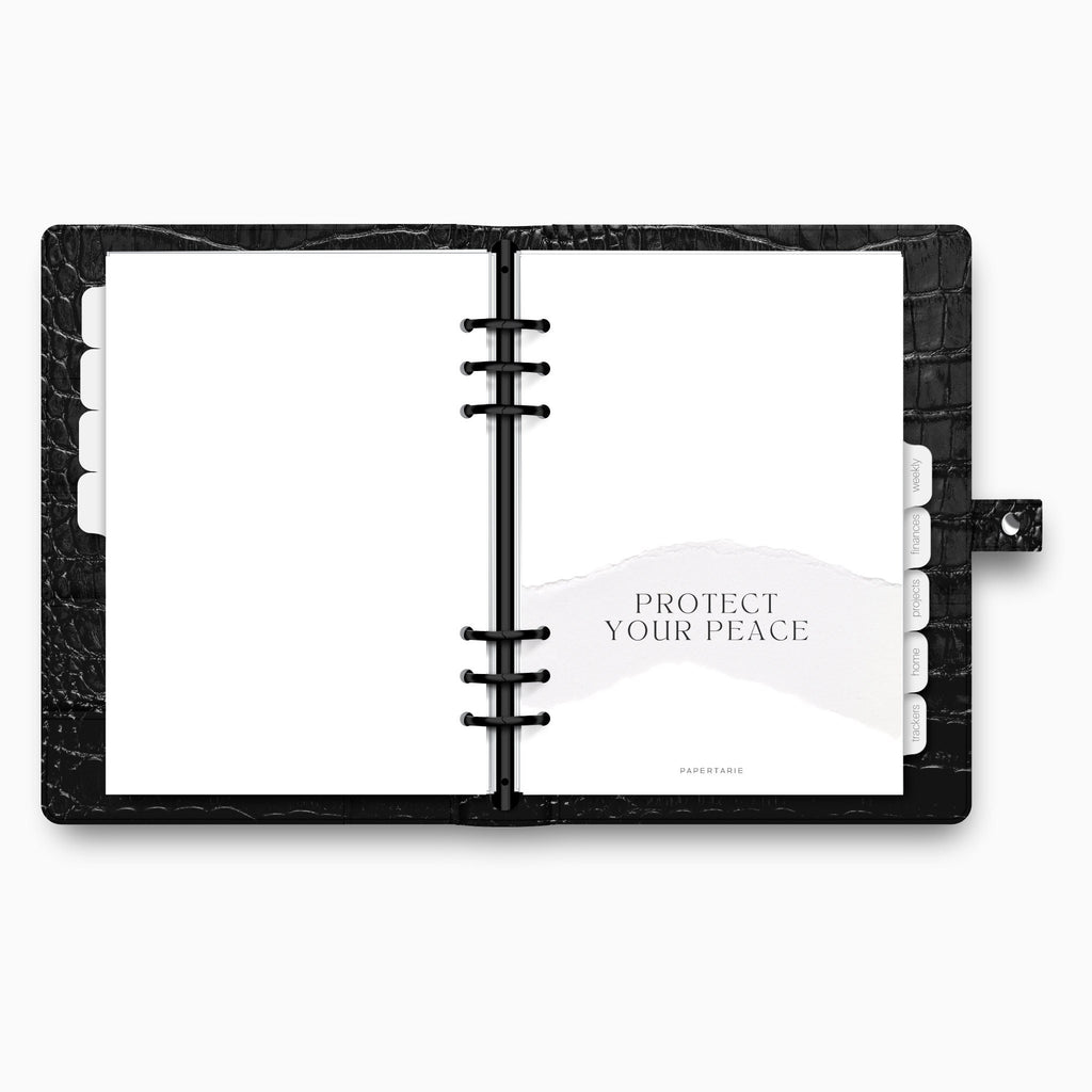 Printed | Planner Dashboard | Protect Your Peace | A5, A6, Personal, Pocket | Minimal | Aesthetic