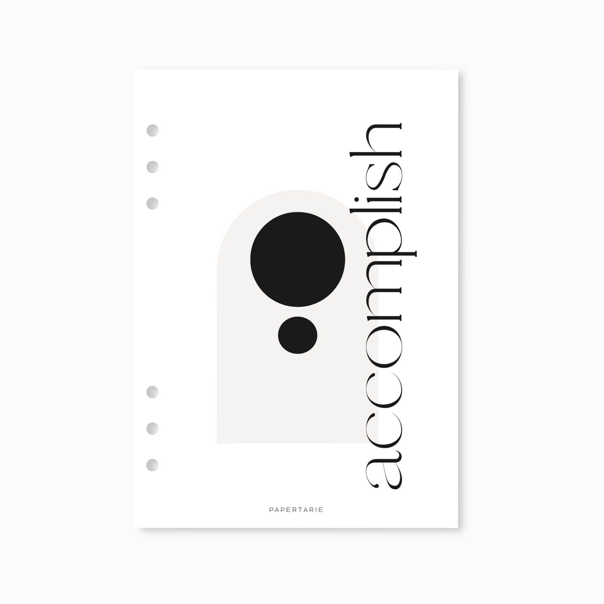 Printed | Planner Dashboard | Accomplish | A5, A6, Personal, Pocket | Minimal | Premium