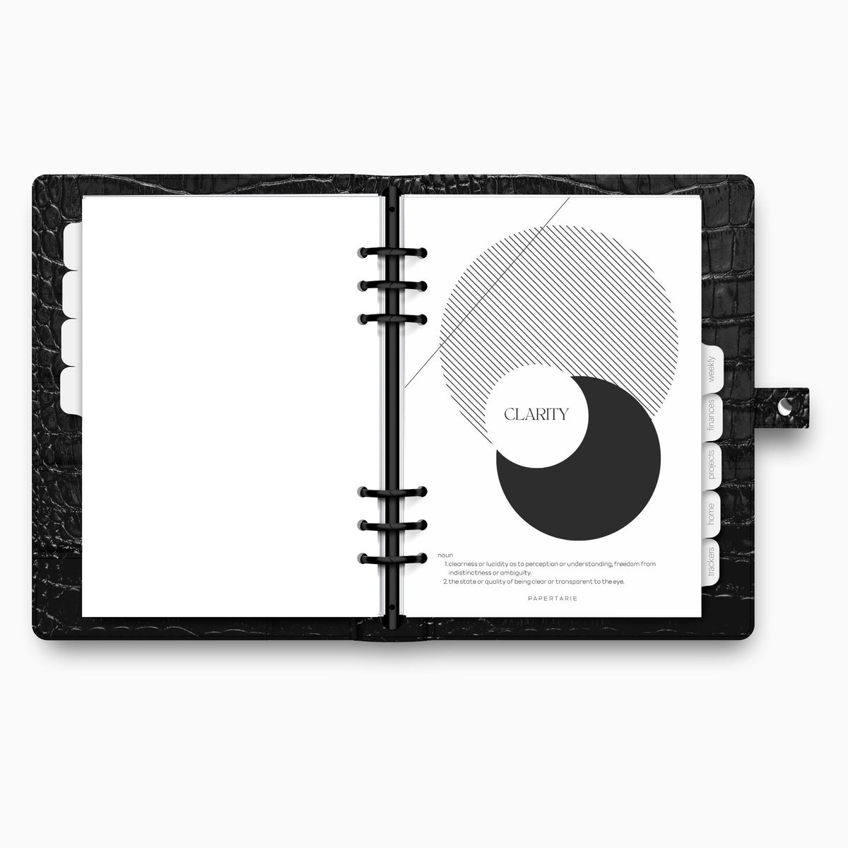 Printed | Planner Dashboard | Clarity | A5, A6, Personal, Pocket | Minimal | Aesthetic
