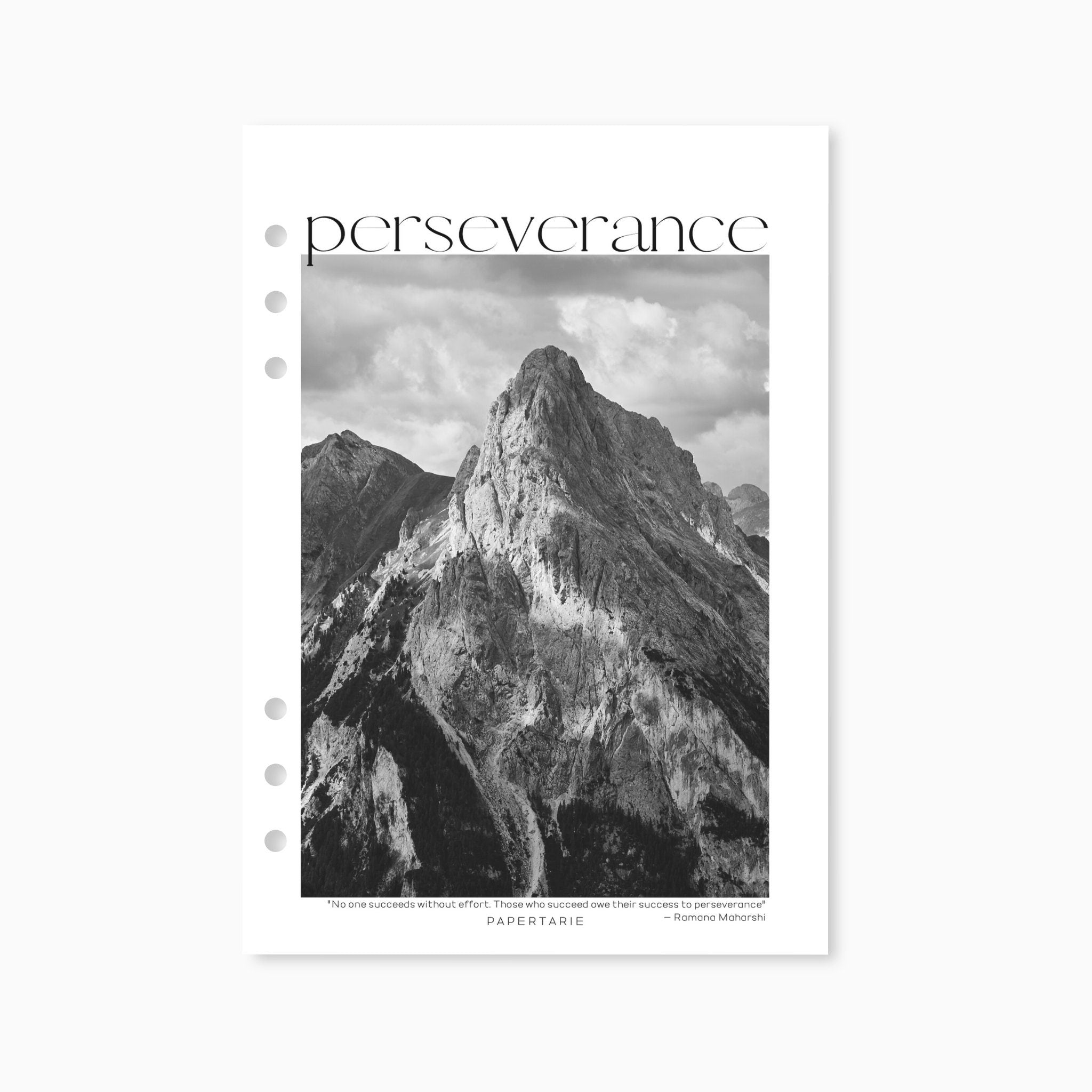 Printed | Planner Dashboard | Perseverance | A5, A6, Personal, Pocket | Minimal | Aesthetic