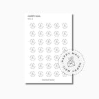 Happy Mail | Round Text Stickers | Minimal Design | Transparent Matte | Standard Size | Planner Stickers