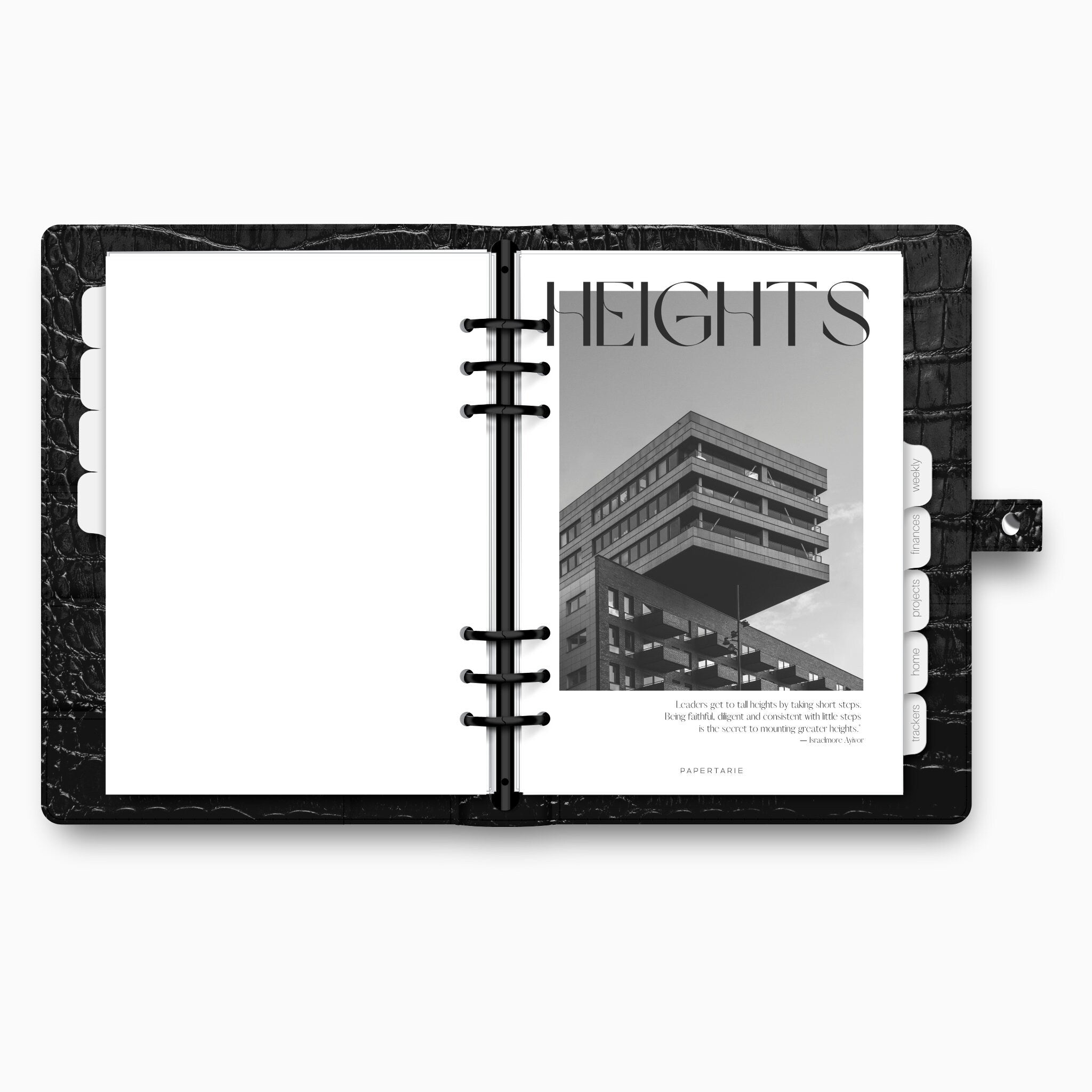 Printed | Planner Dashboard | Heights | A5, A6, Personal, Pocket | Minimal | Premium