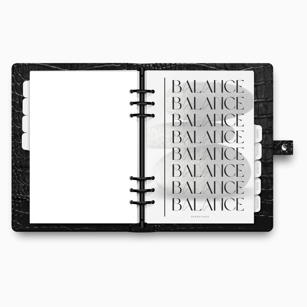 Printed | Planner Dashboard | Vellum | Balance | A5, A6, Personal, Pocket | Minimal | Premium | Unpunched