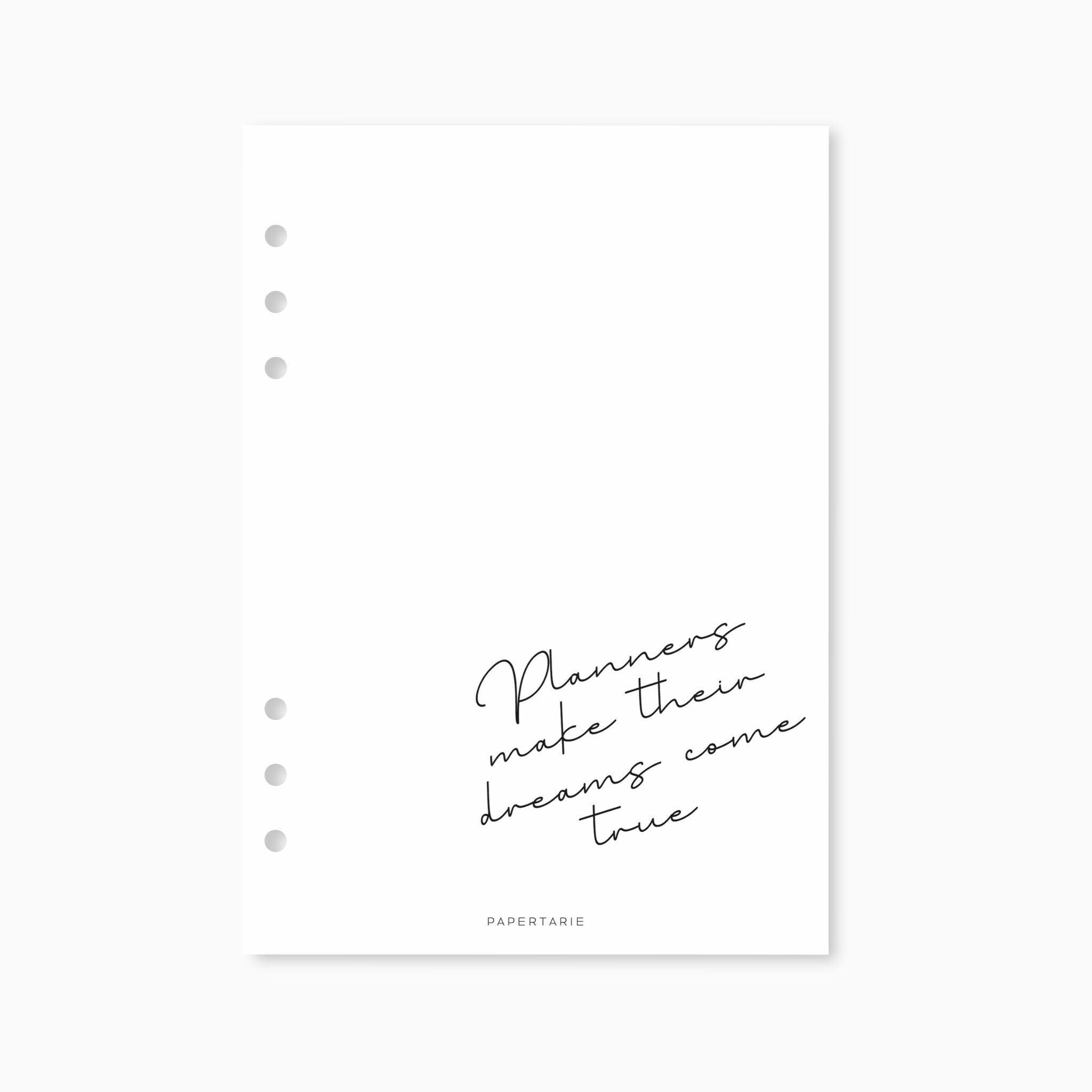 Printed | Planner Dashboard | Dreams Come True | A5, A6, Personal, Pocket | Minimal | Premium
