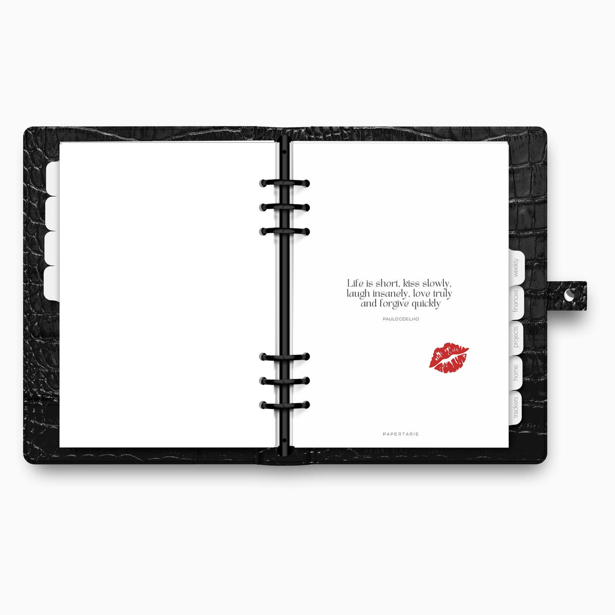 Printed | Planner Dashboard | Kiss Quote | A5, A6, Personal, Pocket | Minimal | Premium | Art