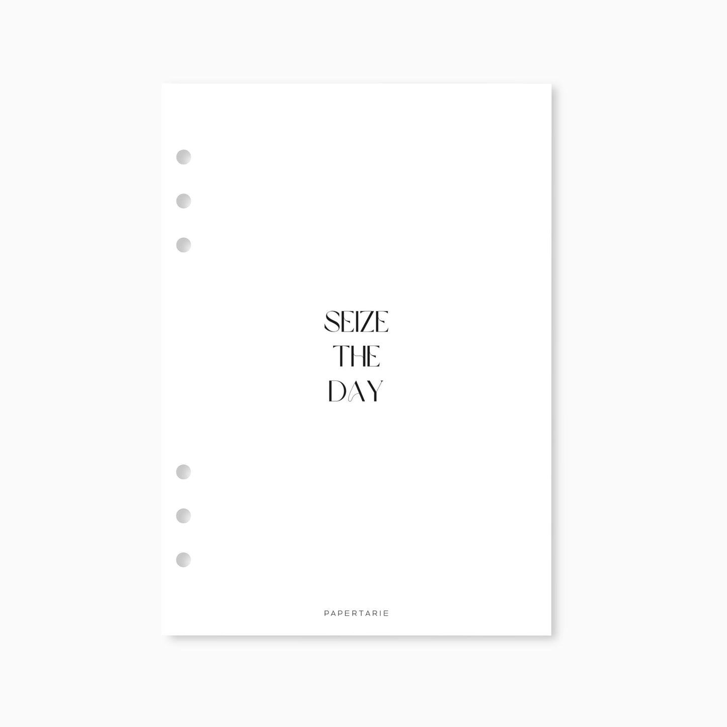 Printed | Planner Dashboard | Seize The Day | A5, A6, Personal, Pocket | Minimal | Premium