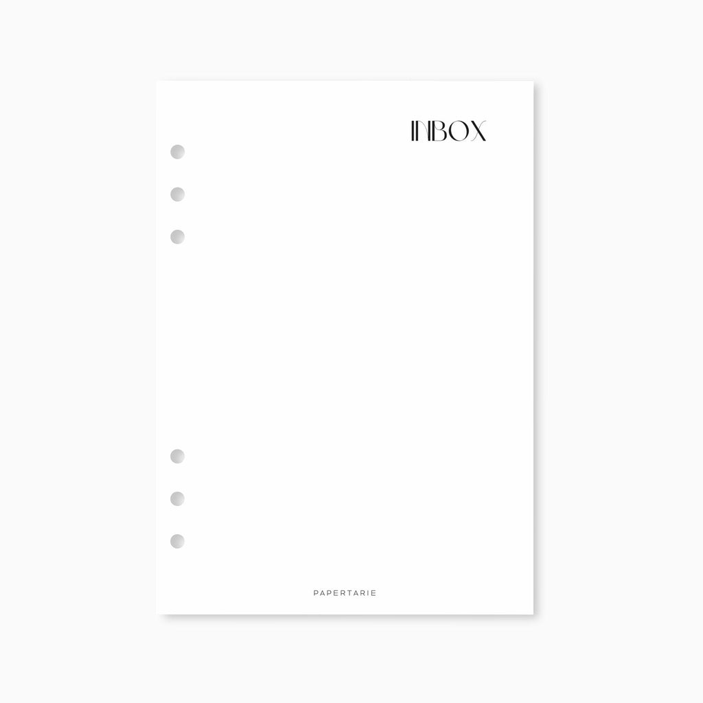 Printed | Planner Dashboard | Minimal Inbox | A5, A6, Personal, Pocket | Minimal | Aesthetic