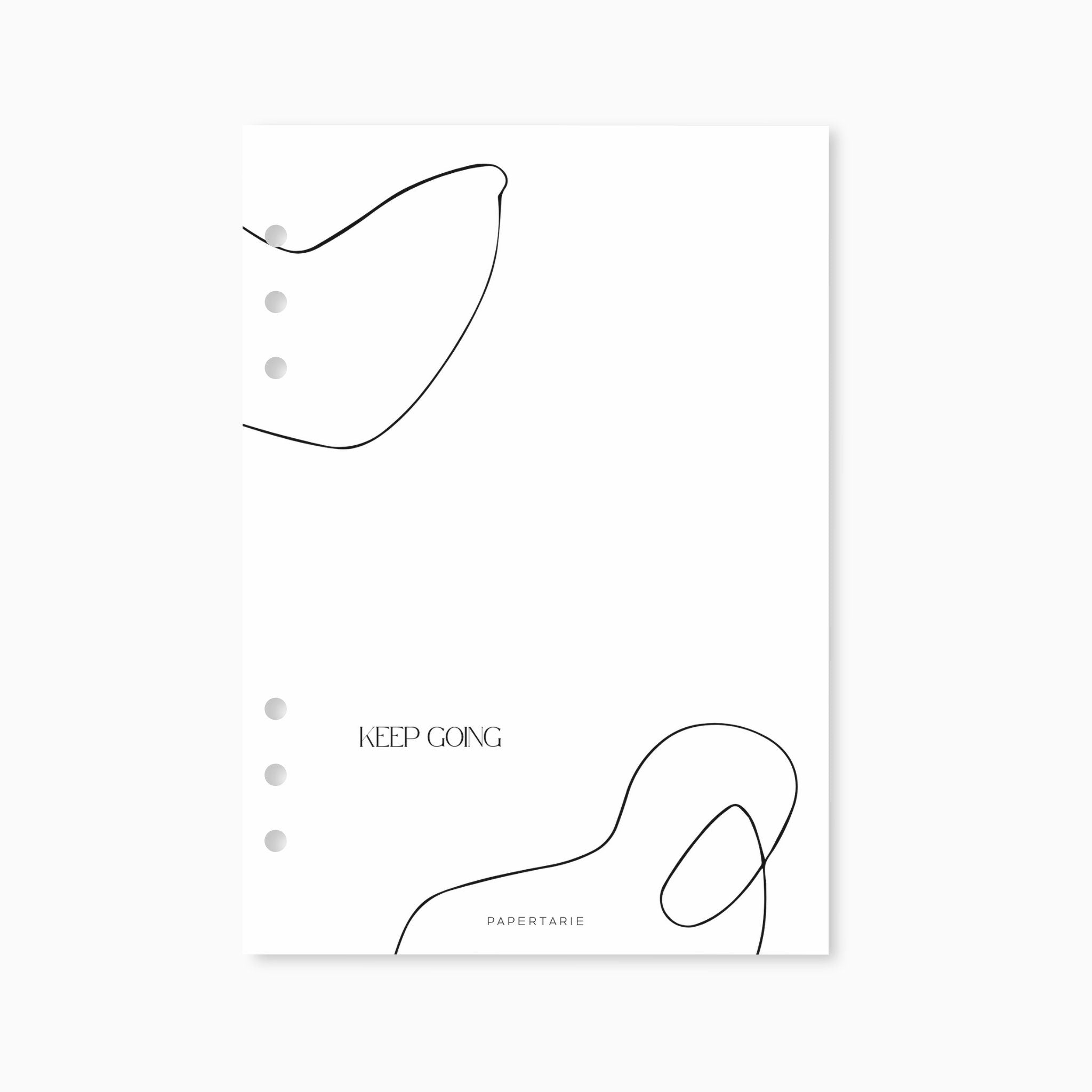 Printed | Planner Dashboard | Keep Going | A5, A6, Personal, Pocket | Minimal | Aesthetic