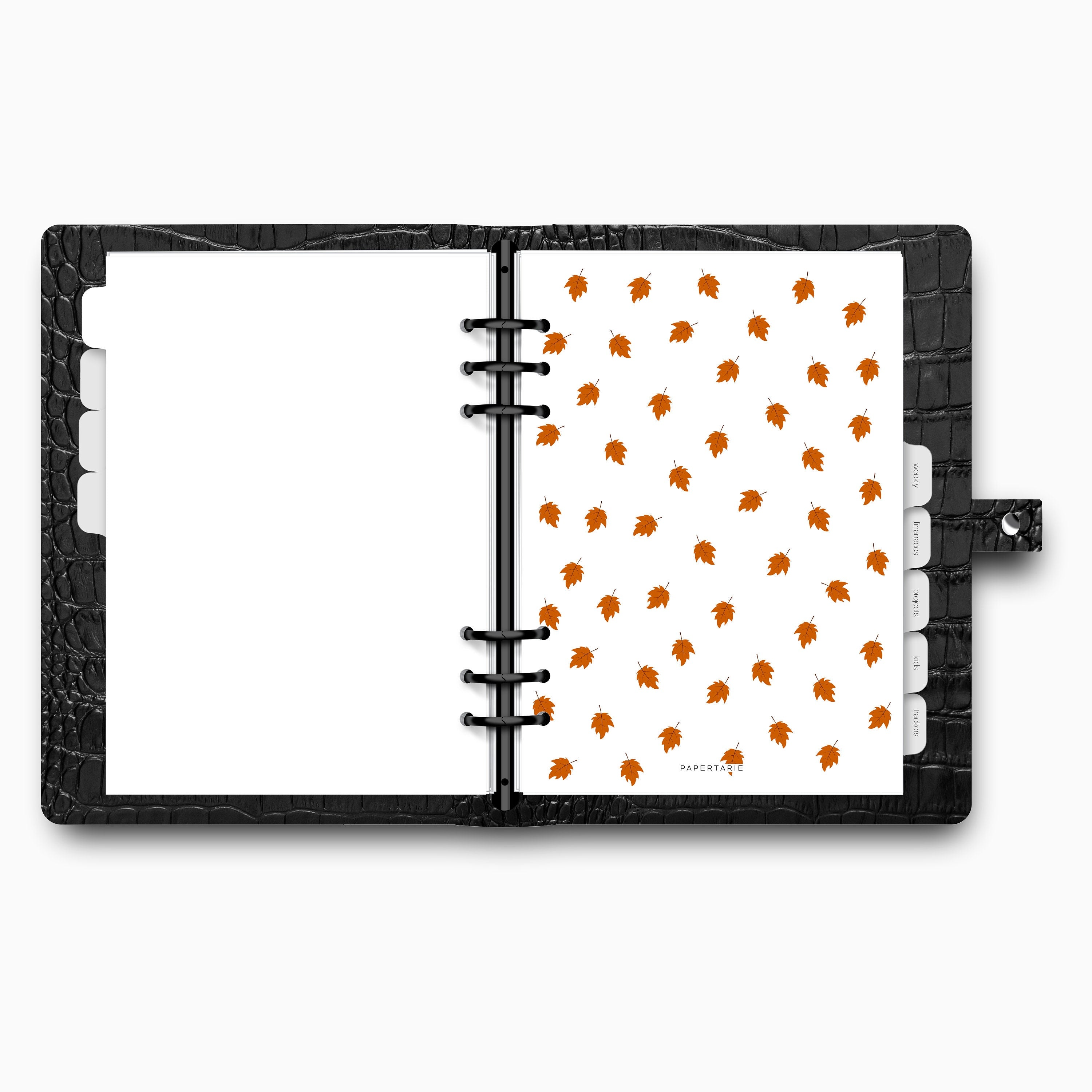 Printed | Planner Dashboard | Autumn Duo | Fallen Leaves and Vellum Pair | A5, A6, Personal | Minimal | Aesthetic